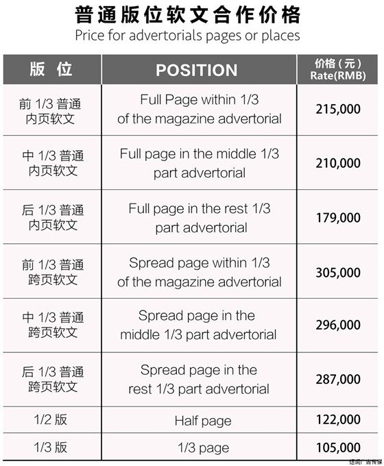 昕薇杂志广告价格