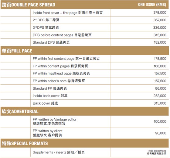 贵在上海杂志广告投放价格