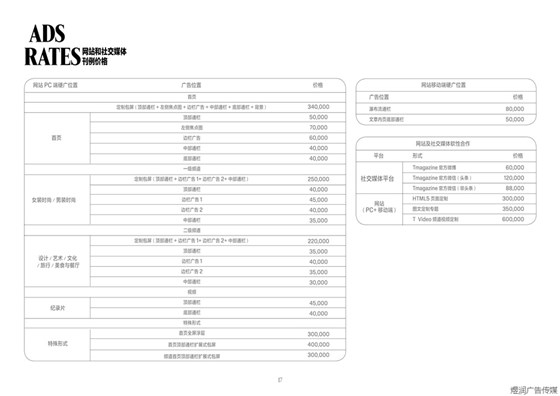 风尚志杂志广告价格