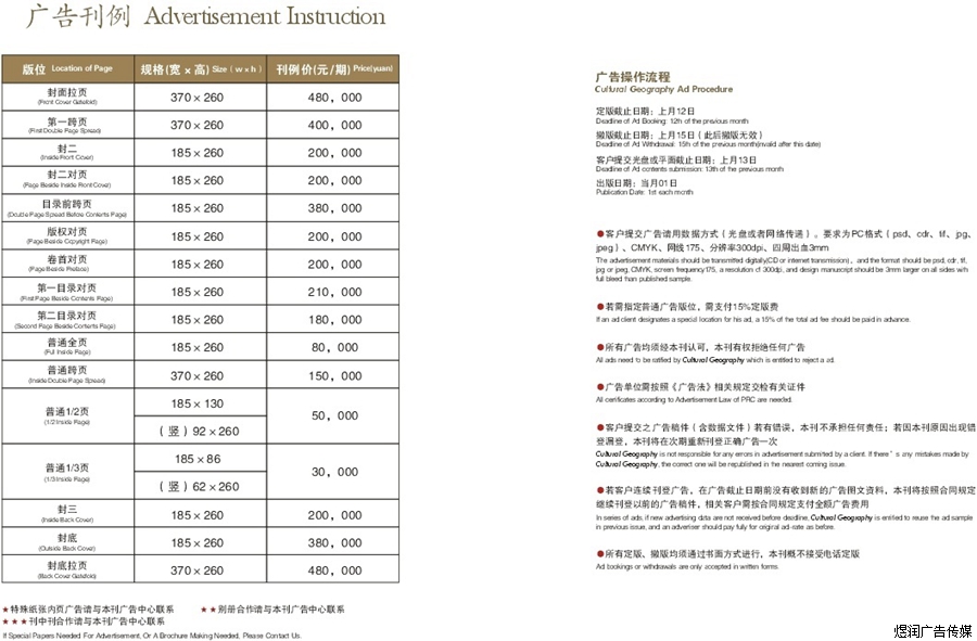 环球人文地理杂志广告价格