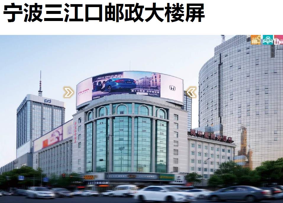 宁波三江口邮政大楼LED屏广告